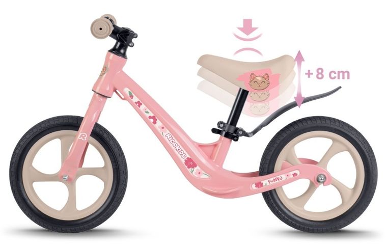 Ricokids, Funnu, rowerek biegowy dla dzieci, różowy