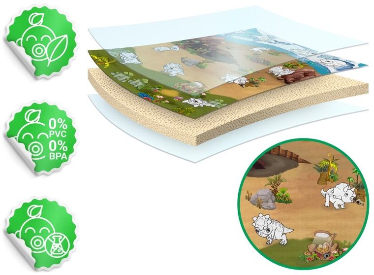 Ricokids, mata piankowa do kolorowania, 120-90-0,3 cm