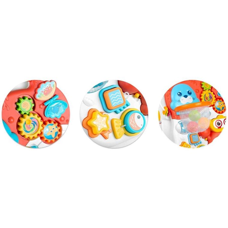 Ricokids, pchacz, chodzik edukacyjny 2w1, RK-810, biało-czerwony
