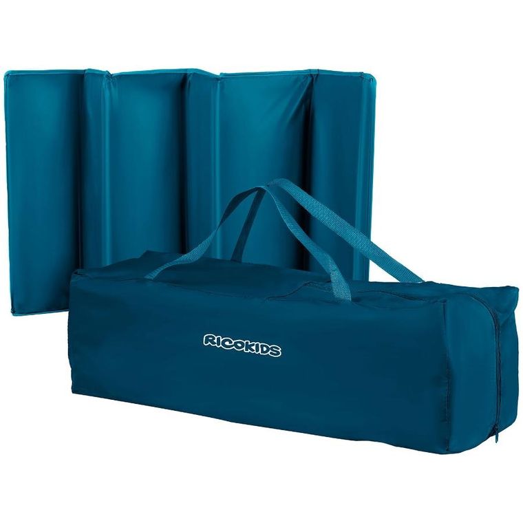 Ricokids, RK-240, łóżeczko turystyczne, z materacem i torbą, granatowe, 125-65-78 cm