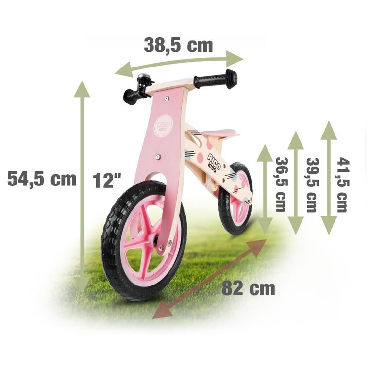 Ricokids, rowerek biegowy, 12 cali, drewniany