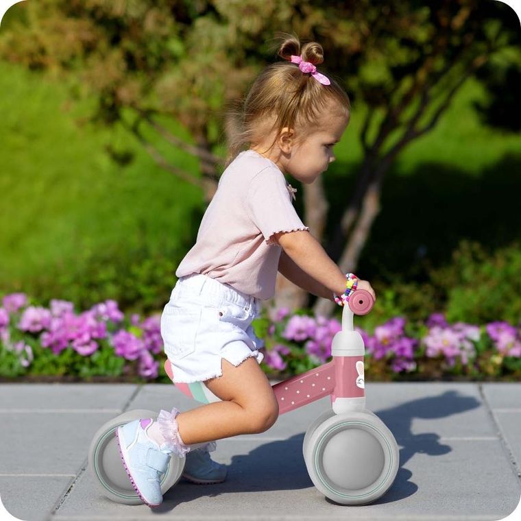 Ricokids, rowerek biegowy dla dzieci, trójkołowy, różowy