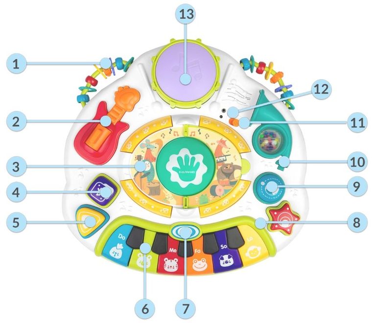 Ricokids, stolik edukacyjny, interaktywny z mikrofonem, Bluetooth