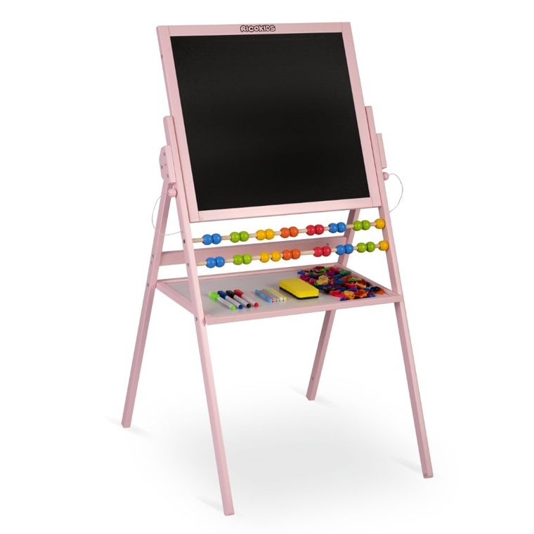 Ricokids, tablica magnetyczna, drewniana, 101-57-55 cm, różowa