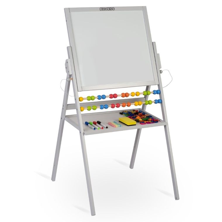Ricokids, tablica magnetyczna, drewniana, 101-57-55 cm, szara
