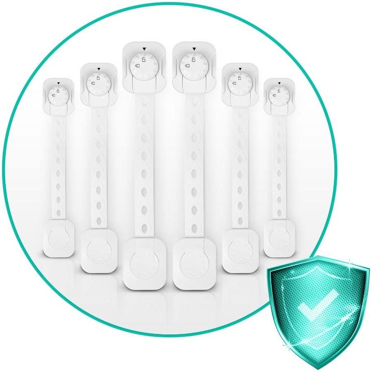 Ricokids, zabezpieczenie otwierania szafek, białe, 6 szt.