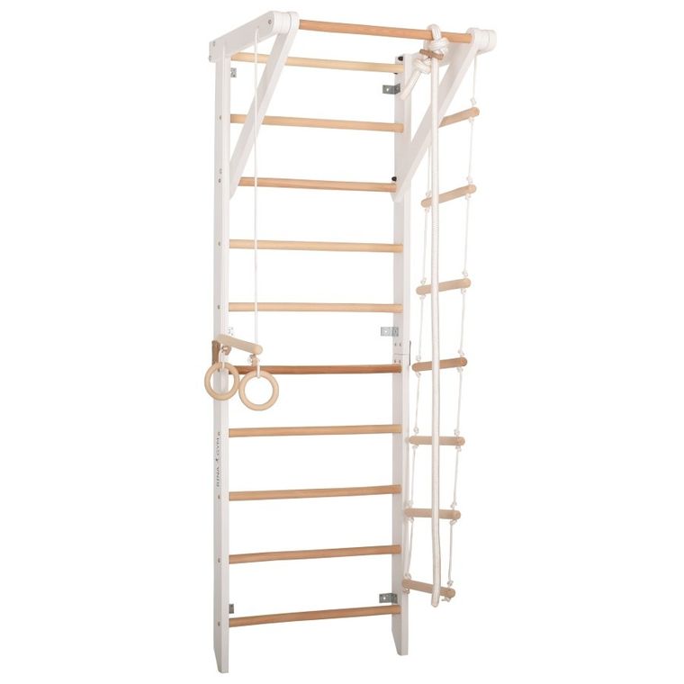 Rinagym, drewniana drabinka gimnastyczna, biały