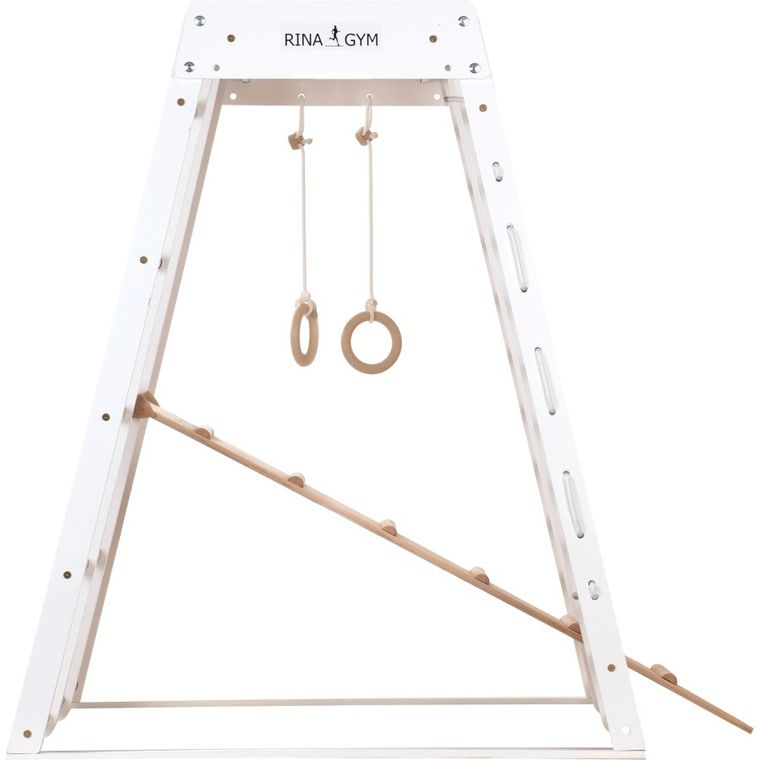 Rinagym, drewniana rama gimnastyczna, biały