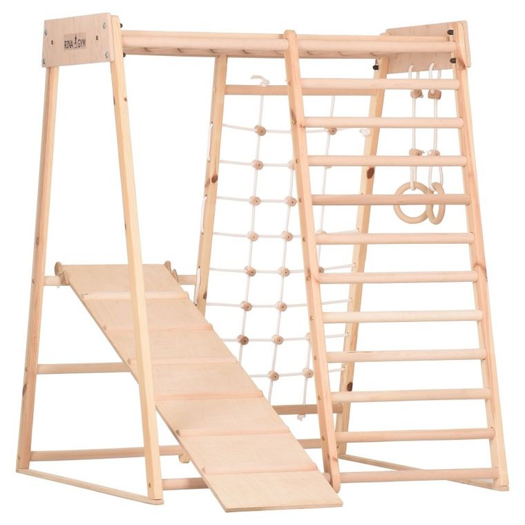 Rinagym, drewniana rama gimnastyczna, Classic, naturalny