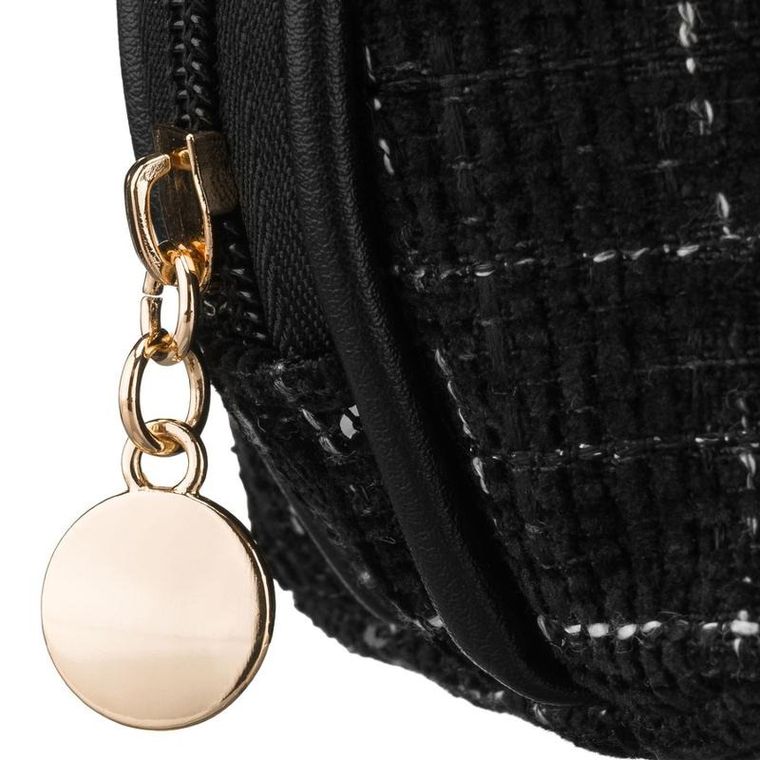 Rovicky, kosmetyczka, tkanina syntetyczna, 1-komorowa, krata, czarna