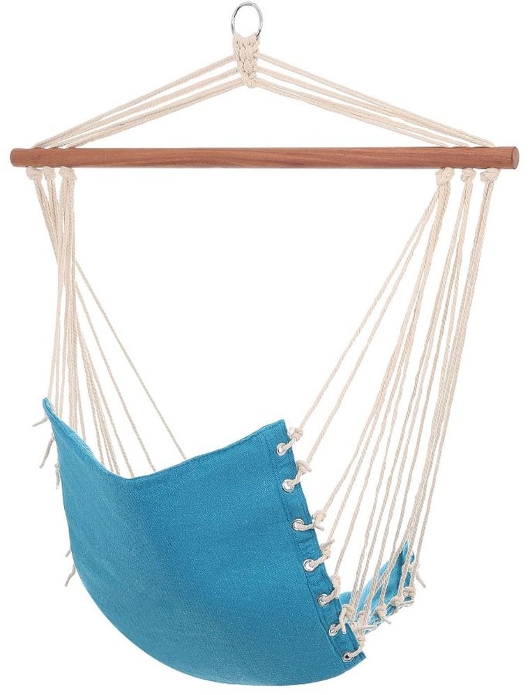 Royokamp, hamak, fotel brazylijski z wszytą poduszką, Natura, chabrowy, 100-50 cm