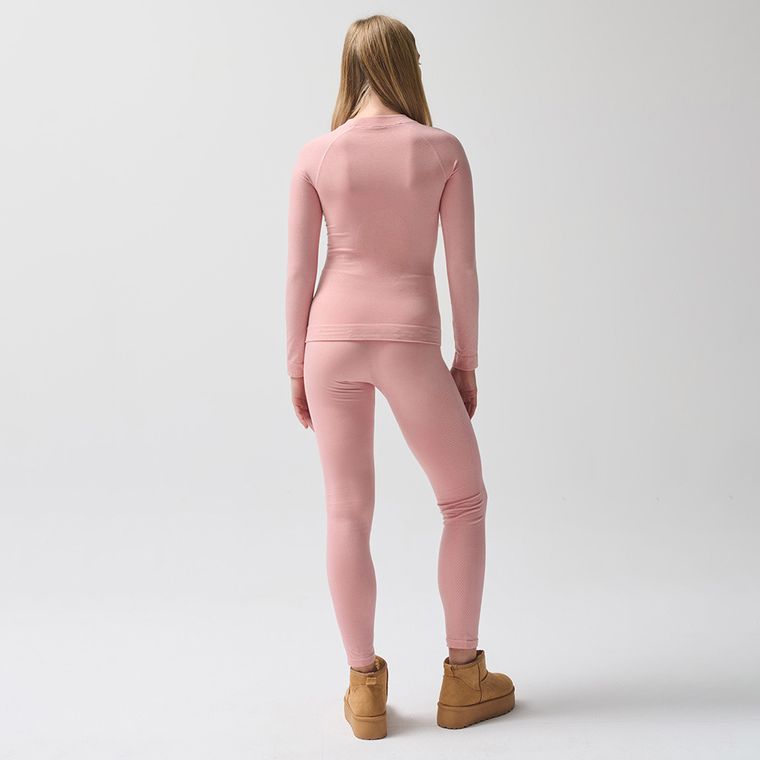 Różowa bluzka termoaktywna z domieszką wełny NOWEAR