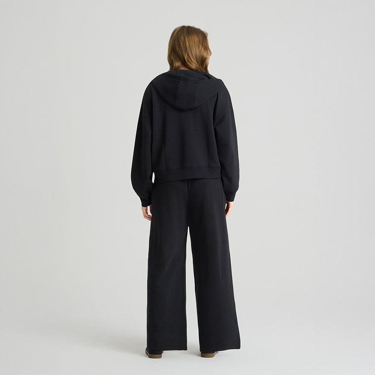Rozpinana bluza z kapturem o kroju crop NOWEAR