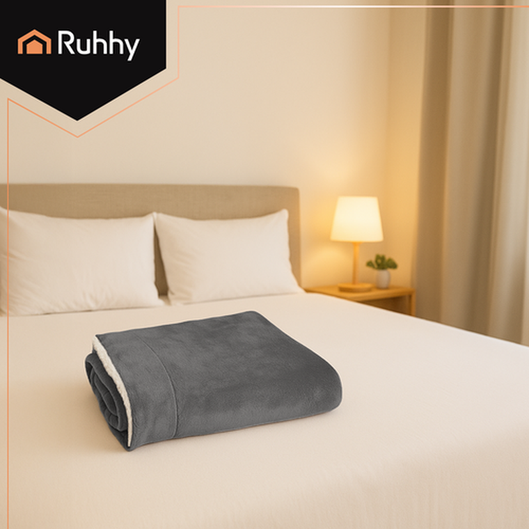 Ruhhy, koc dwustronny, ciemnoszary, 150-200 cm