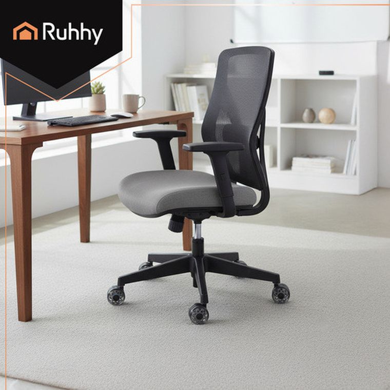 Ruhhy, kółka do fotela obrotowego, szare, 5 szt.