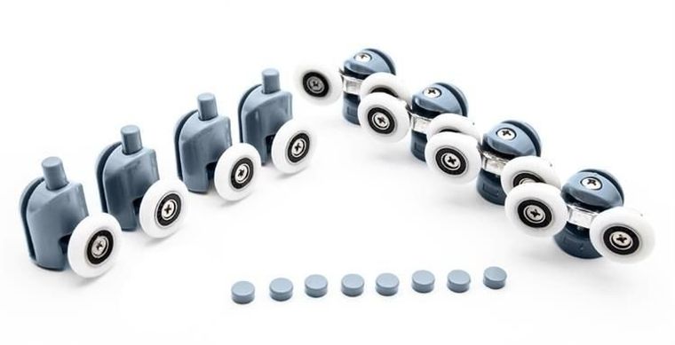 Ruhhy, kółka do kabiny prysznicowej, 8 szt.