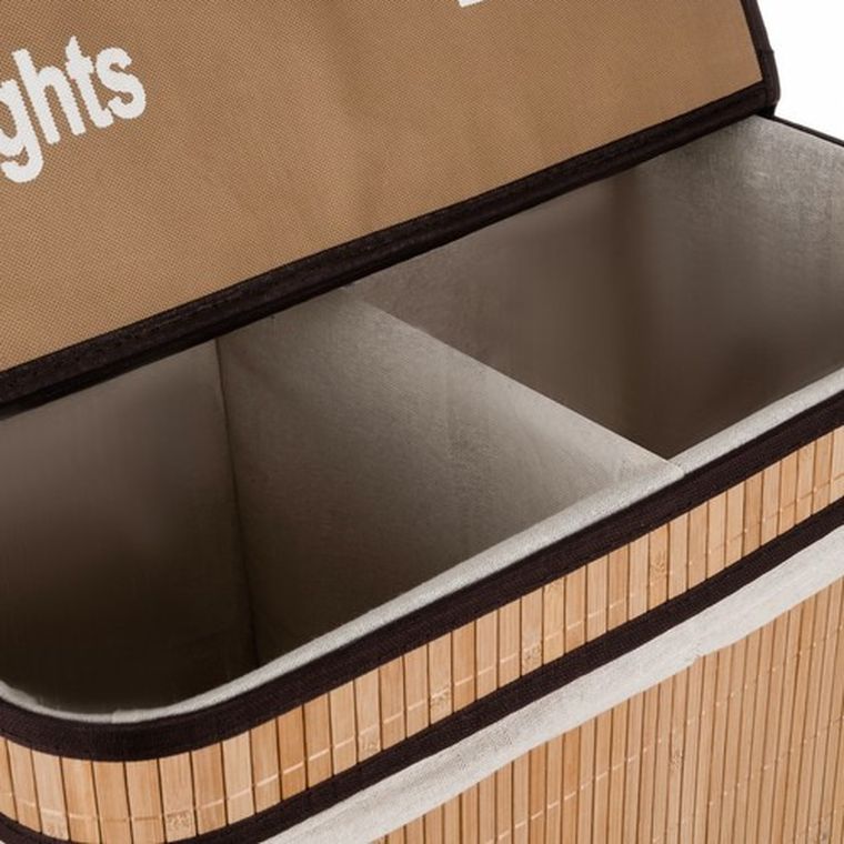 Ruhhy, kosz bambusowy na pranie, dwukomorowy