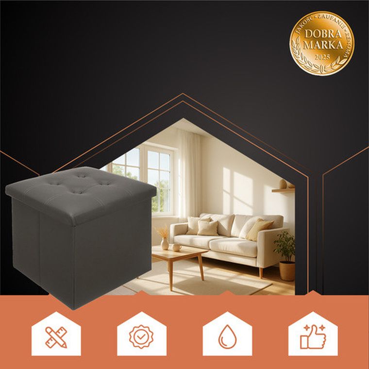 Ruhhy, pufa składana, szara