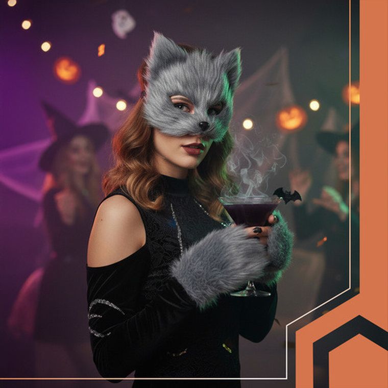 Ruhhy, strój kota, szary, 4 elementy