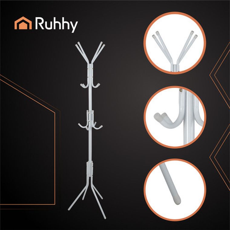 Ruhhy, wieszak stojący, biały, 170 cm