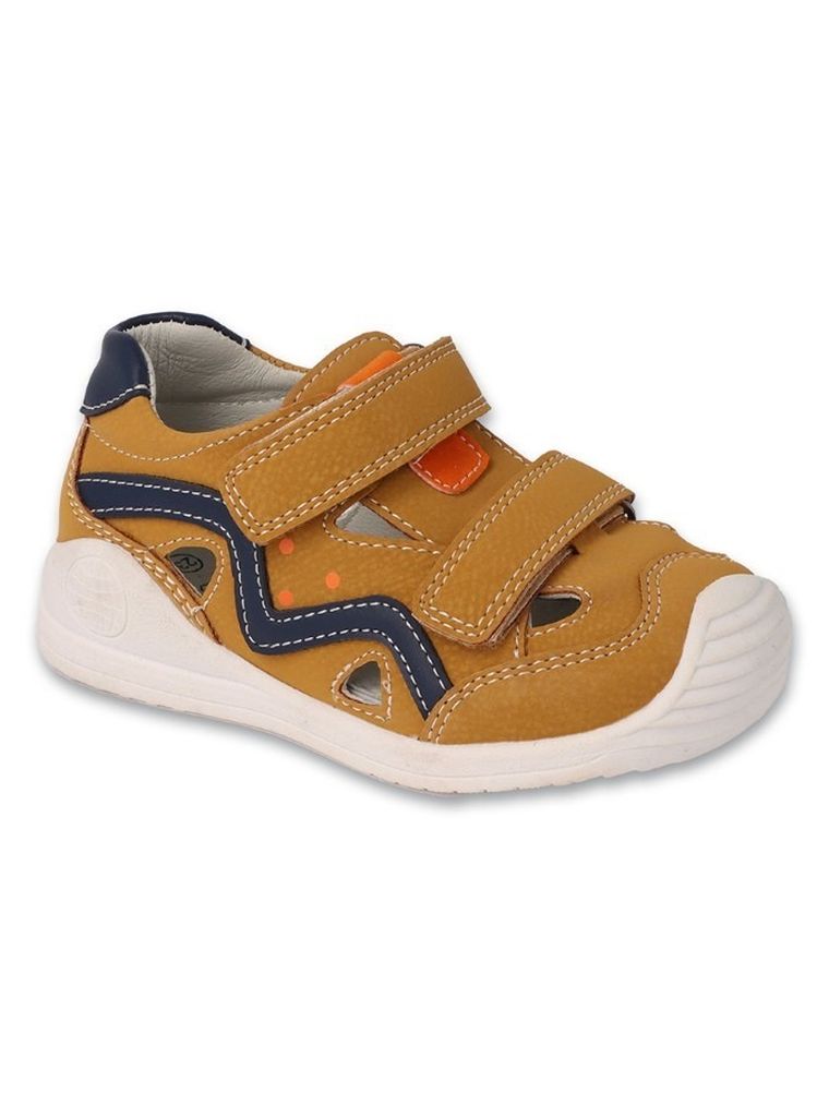 Sandały chłopięce, brązowe, skórzana wkładka, Befado