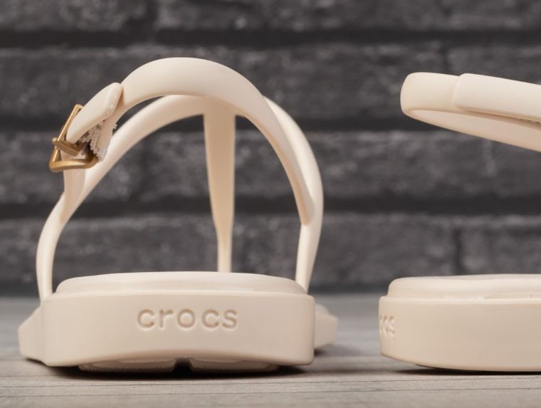 Sandały damskie, beżowe, Crocs Miami Thong Flip