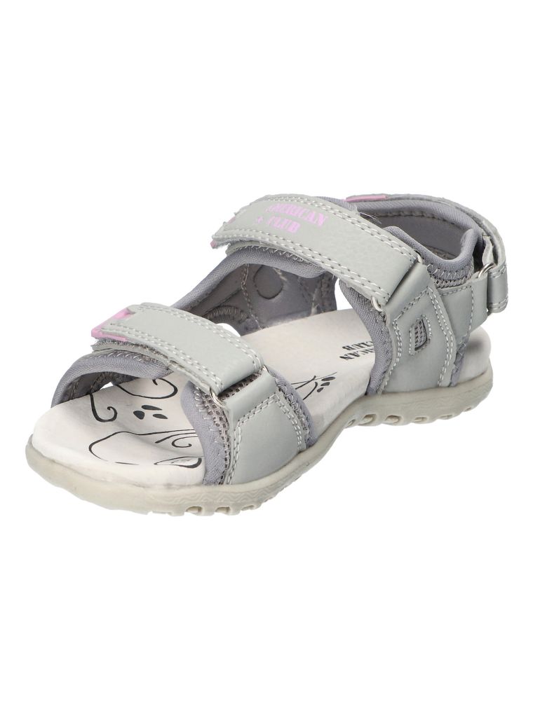 Sandały dziewczęce, szare, American Club