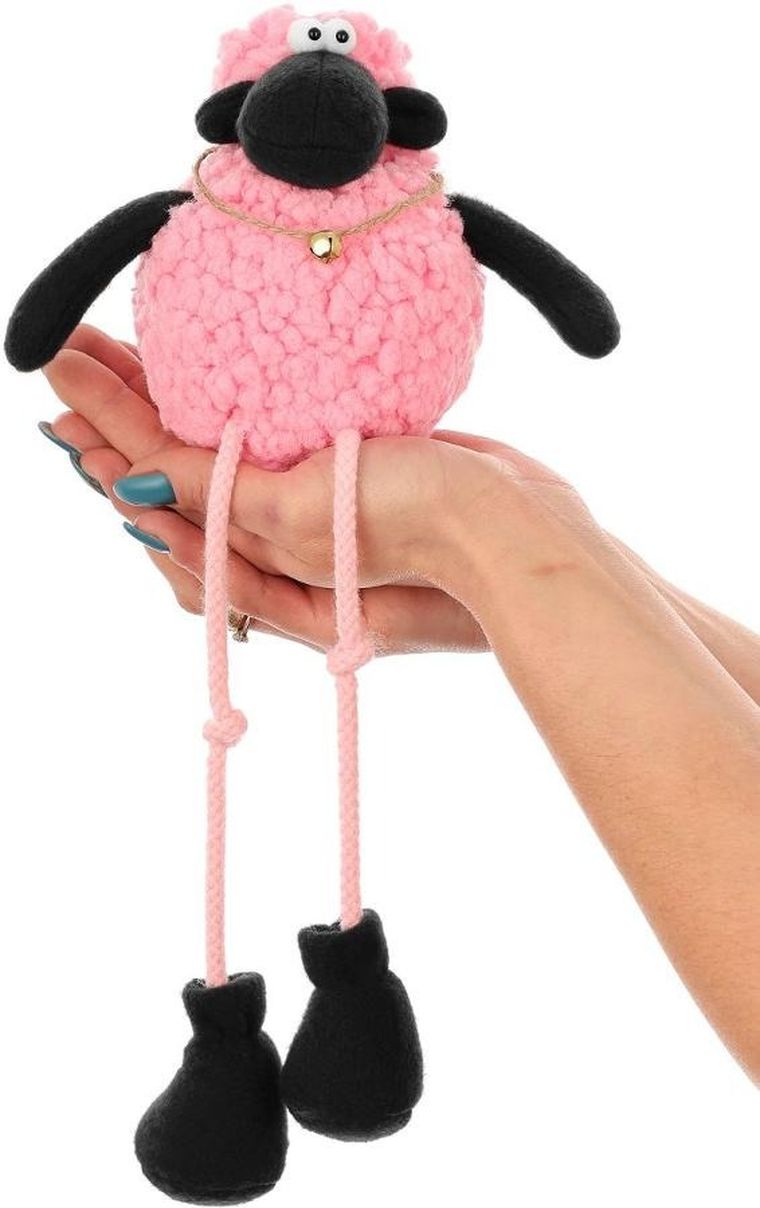 Saska Garden, dekoracja wiosenna, baranek siedzący, różowy, 10+25 cm