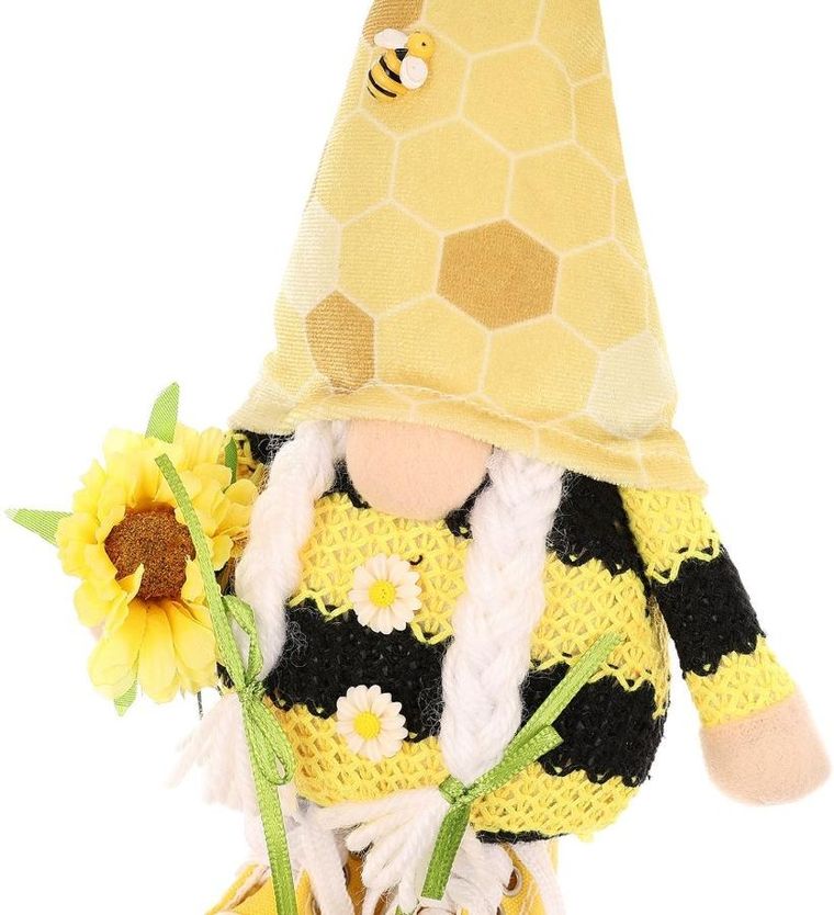 Saska Garden, dekoracja wiosenna, skrzat gnom, pszczółka w trampkach, 25 cm