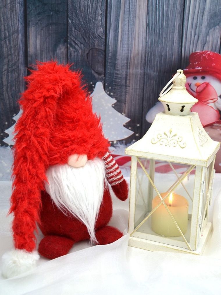 Saska Garden, duży skrzat z futrzaną czapą, 20-18-86 cm