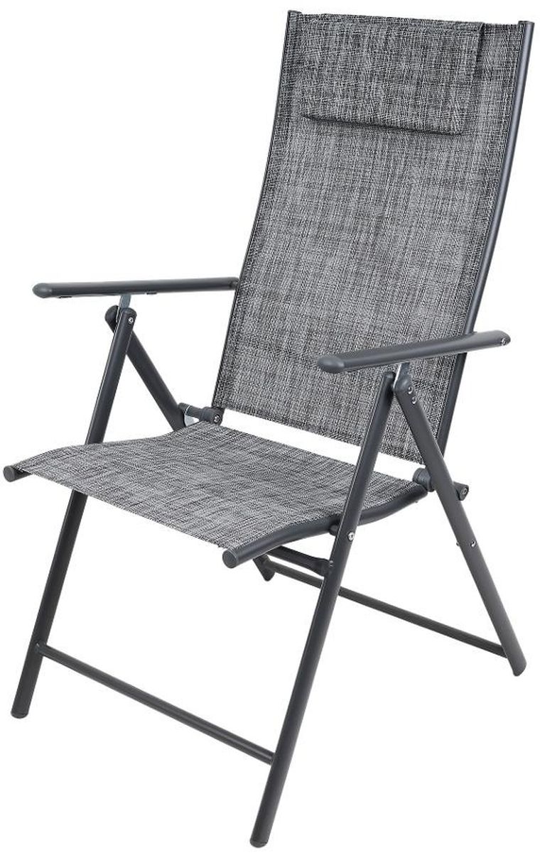 Saska Garden, krzesło ogrodowe z zagłówkiem, 7-pozycyjne, textline, 57-68-106 cm, 2 szt.