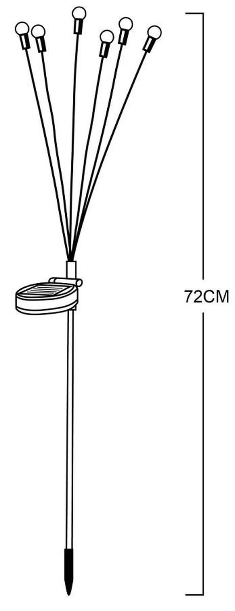 Saska Garden, lampa solarna, tańczące na wietrze kuleczki, białe, 6 LED, 72 cm