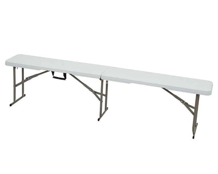 Saska Garden, ławka cateringowa składana, biała, 183-28-43 cm