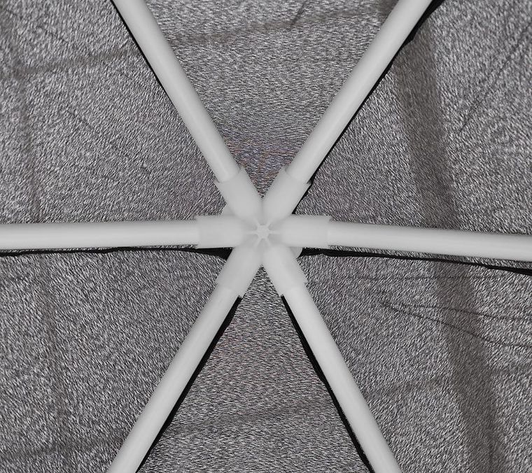 Saska garden, pawilon ogrodowy sześciokątny z moskitierą, szary, 2-2-2-25 m