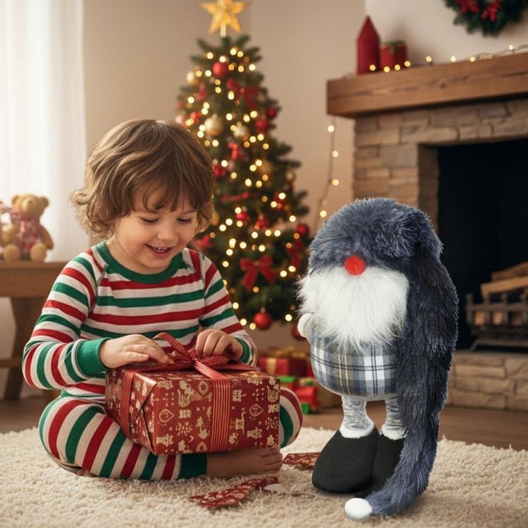 Saska Garden, skrzat, gnom dekoracyjny na teleskopach, szary, 38-88 cm