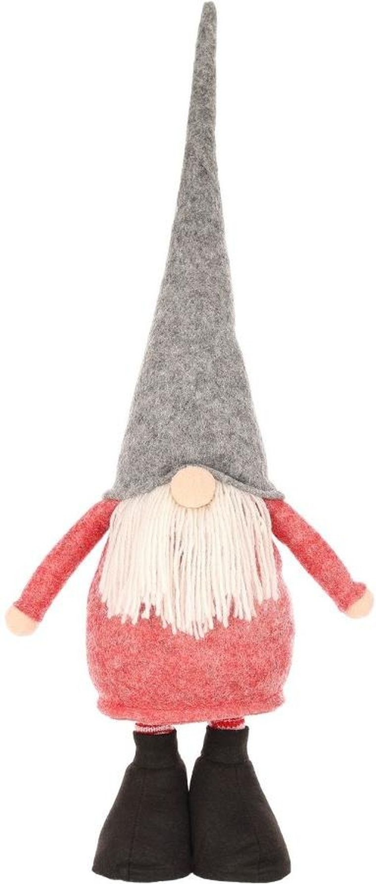 Saska Garden, skrzat, gnom dekoracyjny na teleskopowych nogach, czerwony, 64-79 cm