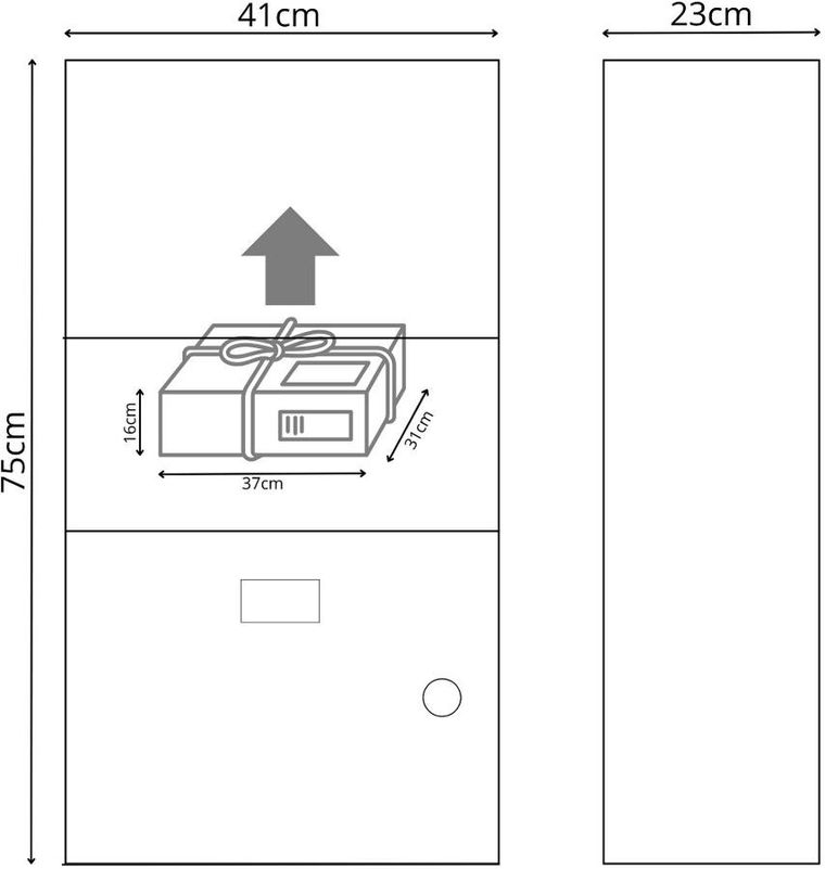 Saska Garden, skrzynka na przesyłki kurierskie, stojąca, 23-41-75 cm