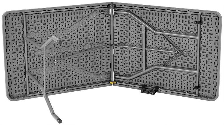 Saska Garden, stół cateringowy, składany w walizkę, szary, 180-70 cm, 100 kg