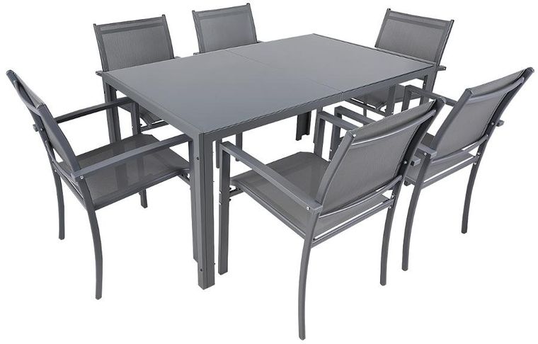 Saska Garden, stół ogrodowy, ciemny szary, 150-90-73 cm