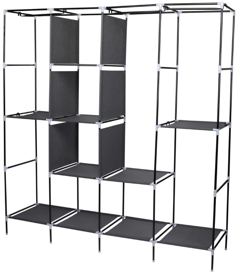 Saska Garden, szafa tekstylna, ciemnoszara, 168-45-172 cm