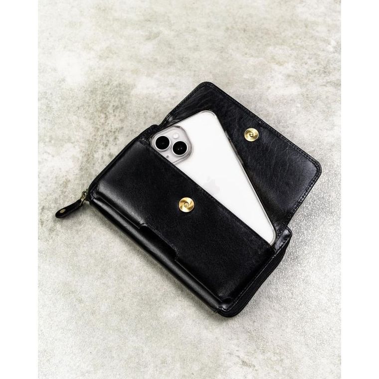 Saszetka na biodro, czarna, skórzana, Rovicky