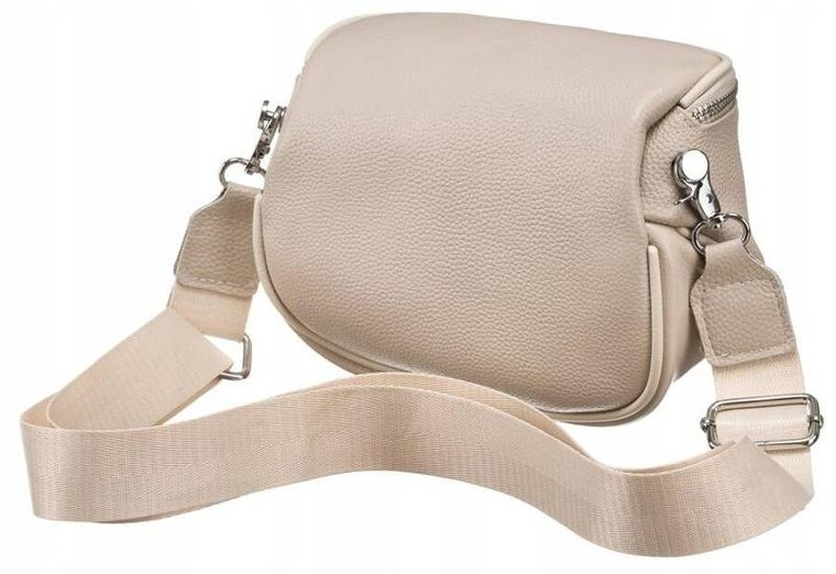 Saszetka na biodro, nerka, beżowa, skóra ekologiczna, Rovicky