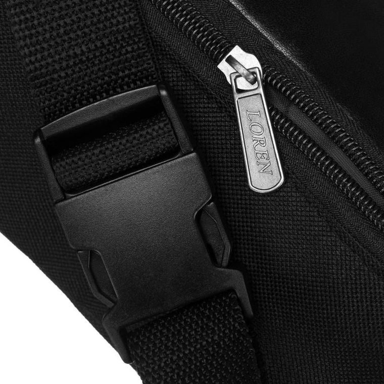 Saszetka na biodro, nerka, czarna, Loren