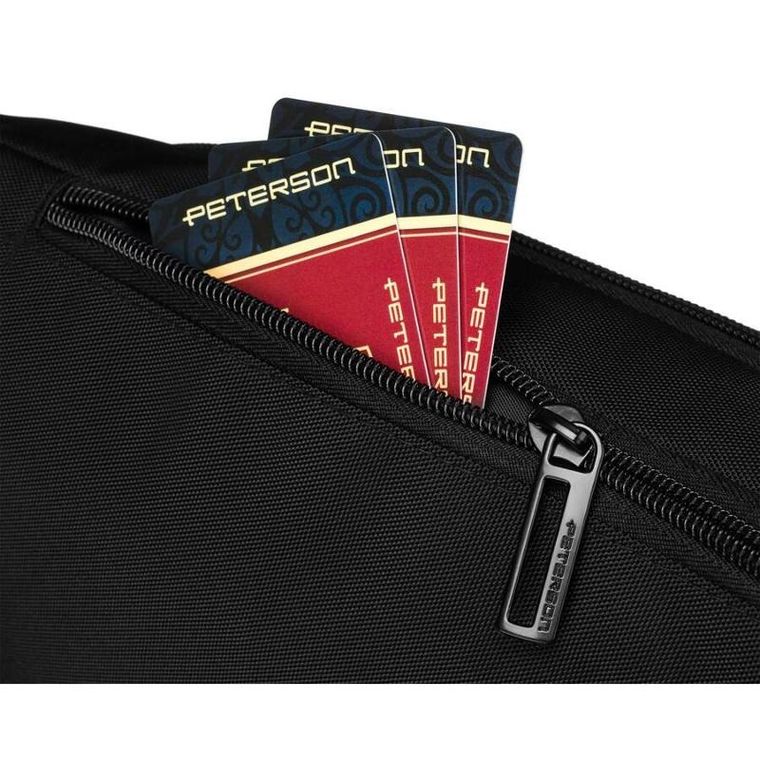 Saszetka na biodro, nerka, czarna, Peterson