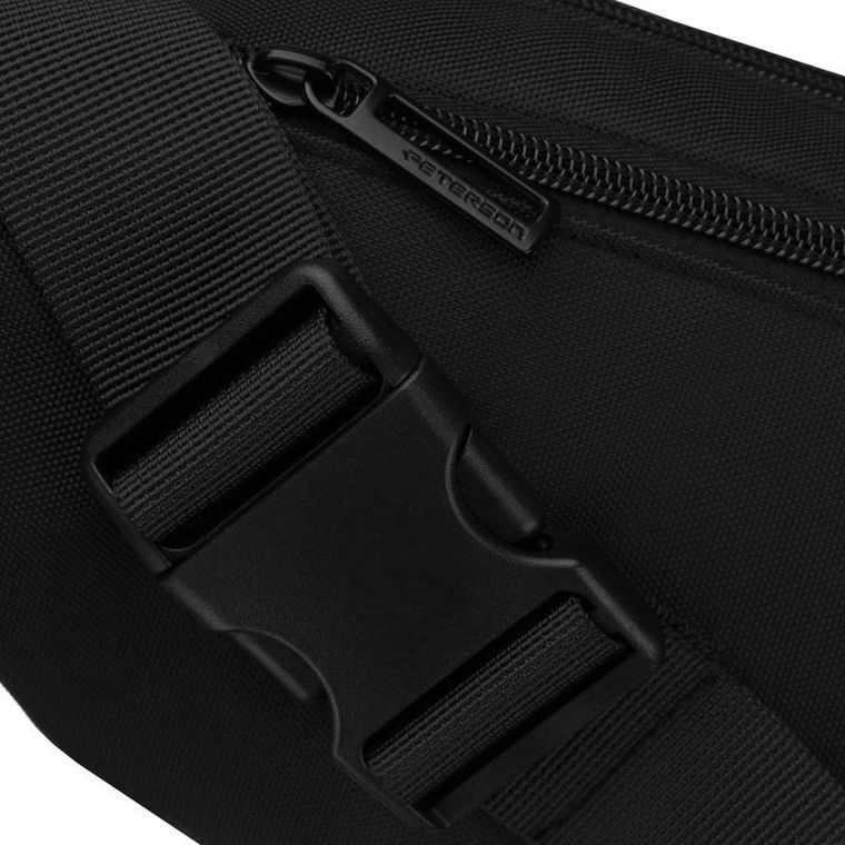 Saszetka na biodro, nerka, czarna, Peterson