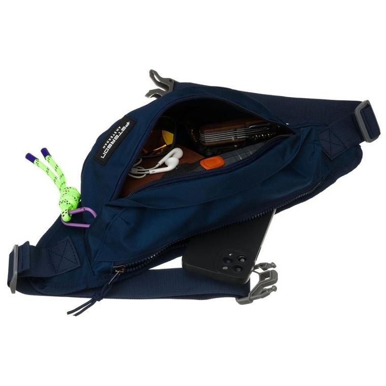 Saszetka na biodro, nerka, granatowa, Peterson