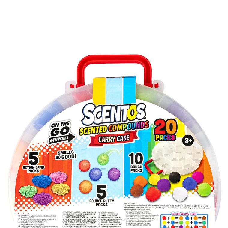 Scentos, pachnące masy plastyczne, zestaw w walizce, 20 szt.