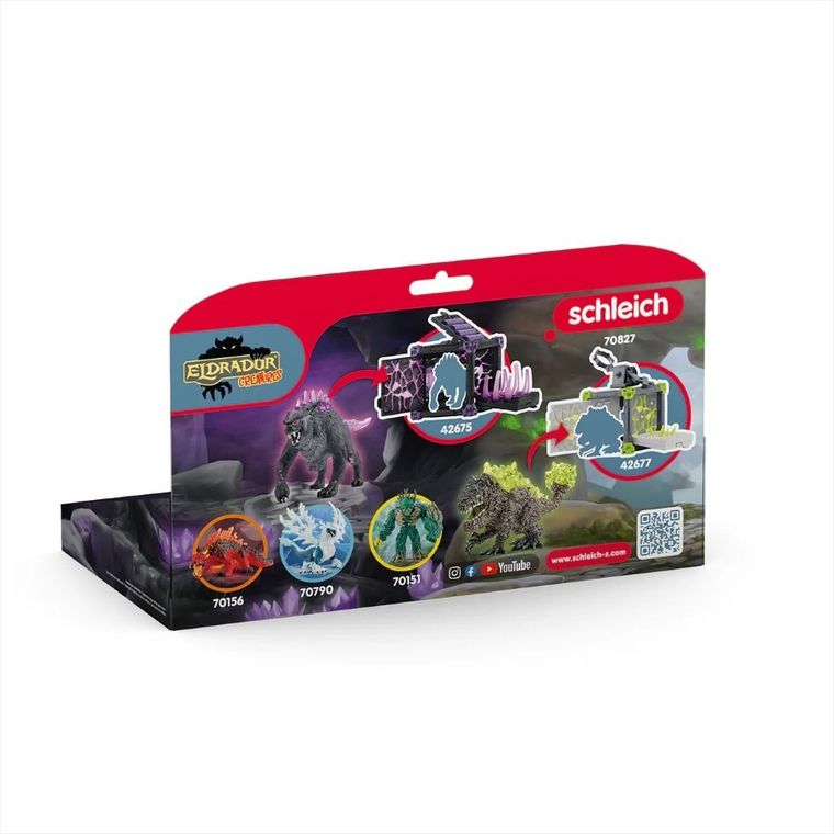 Schleich, Eldrador Creatures, Ryś z Cienia kontra Kamienna Bestia, figurki, 70827