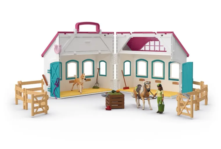 Schleich, Horse Club, Mała Podkowa, Otwarta stajnia, zestaw, 42703
