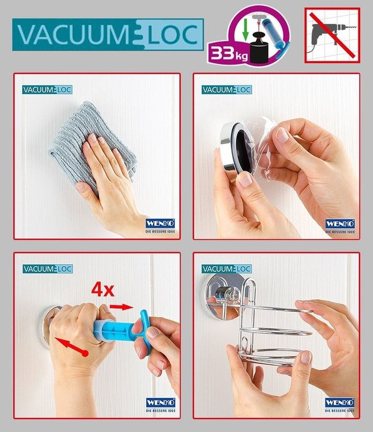 Ściągaczka wody, Vacuum-Loc, stal nierdzewna
